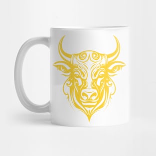 Yellow taurus bull tribal design Mug